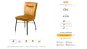 Zestaw krzeseł Olvi H&H musztardowe bez podłokietników