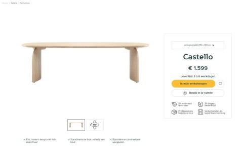 [na zamówienie] Stół jadalniany Castello Henders& Hazel 270 x 120 cm