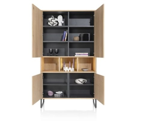 [na zamówienie] Szafa Castello Henders& Hazel 123 cm z 4 drzwiami i 3 wnękami (+ LED)