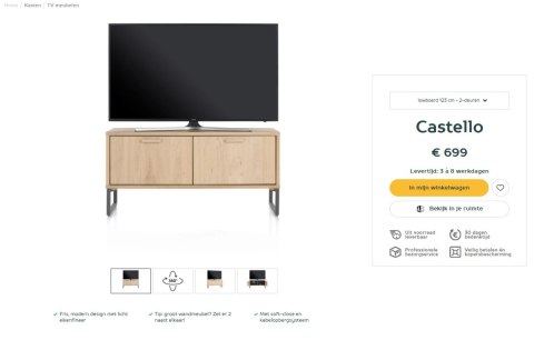 [na zamówienie] szafka RTV Castello Henders& Hazel 123 cm