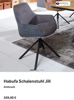 Krzesło Habufa Jill antracyt plecionka