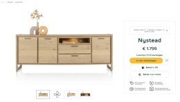 Komoda Henders& Hazel NYSTEAD z oświetleniem LED, dąb Dune Natural / lak platynowy