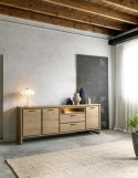 Komoda Henders& Hazel NYSTEAD z oświetleniem LED, dąb Dune Natural / lak platynowy