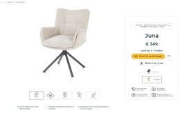 [na zamówienie] Fotel obrotowy JUNA z funkcją relax, tkanina Livigno chenille kremowy, rama metal grafit