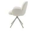 [na zamówienie] Krzesło obrotowe JAXON - tkanina Bouclé, kolor Ivory, podstawa Silk Grey