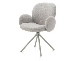 [na zamówienie] Krzesło obrotowe JAXON - tkanina Bouclé, kolor Kiezel, podstawa Silk Grey