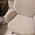[na zamówienie] Krzesło obrotowe JAXON - tkanina Bouclé, kolor Kiezel, podstawa Silk Grey