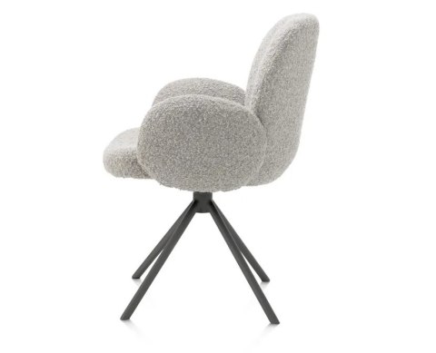 [na zamówienie] Krzesło obrotowe JAXON - tkanina Bouclé, kolor Kiezel, podstawa antracyt