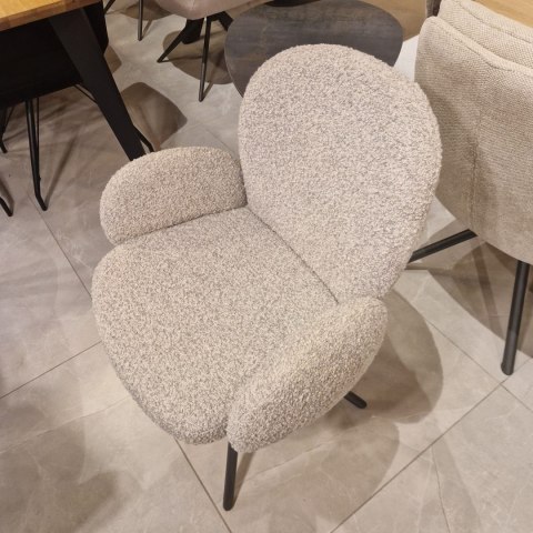 [na zamówienie] Krzesło obrotowe JAXON - tkanina Bouclé, kolor Kiezel, podstawa antracyt