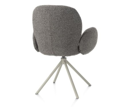 [na zamówienie] Krzesło obrotowe JAXON - tkanina Bouclé, kolor Lever, podstawa Silk Grey