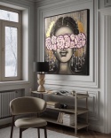 Obraz akrylowy ręcznie malowany w rozmiarze 110x120cm "PEONIA" [K/wyprzedaz50%]