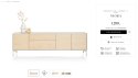 (R) Nowoczesna komoda NIORA 240 cm, fornir dębowy i lakier Silk Grey (Xooon)