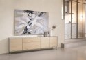 (R) Nowoczesna komoda NIORA 240 cm, fornir dębowy i lakier Silk Grey (Xooon)