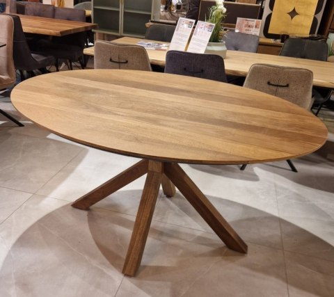 Stół do jadalni owalny TRAPANI, 150x120 cm, fornir z wędzonego mango Xooon Stół do jadalni owalny TRAPANI, 150x120 cm, fornir z wędzonego mango Xooon