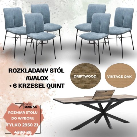 Zestaw stół AVALOX 190+50 x 98 cm+ 6 krzeseł QUINT Zestaw stół AVALOX 190+50 x 98 cm+ 6 krzeseł QUINT