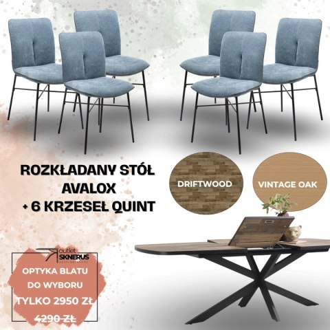 Zestaw stół AVALOX 190+60 x 110 cm+ 6 krzeseł QUINT Zestaw stół AVALOX 190+60 x 110 cm+ 6 krzeseł QUINT