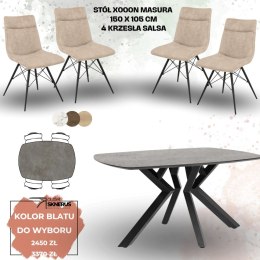 Zestaw stół MASURA Xooon 150 x 105 cm i 4 krzesła Salsa