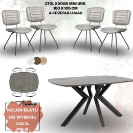 Zestaw stół MASURA Xooon 150 x 105 cmi 4 krzesła Lucas