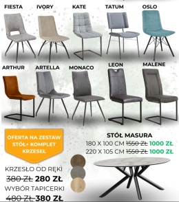 Zestaw stół MASURA Xooon Elipsa 180 x 100 cm lub 220 x 105 cm