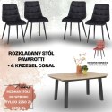 Zestaw stół PAVAROTTI (4 nogi) + 4 krzesła Coral