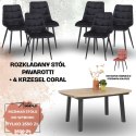 Zestaw stół PAVAROTTI (4 nogi) + 6 krzesła Coral