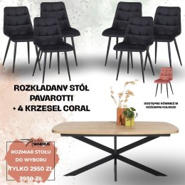 Zestaw stół PAVAROTTI (pająk) + 6 krzesła Coral