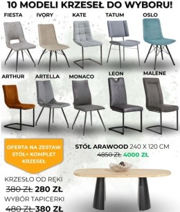 Zestaw stół Xooon Arawood 240 x 120 cm + komplet krzeseł