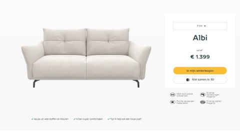 (R) Sofa trzyosobowa Hender& Hazel Albi od ręki (R) Sofa trzyosobowa Hender& Hazel Albi od ręki