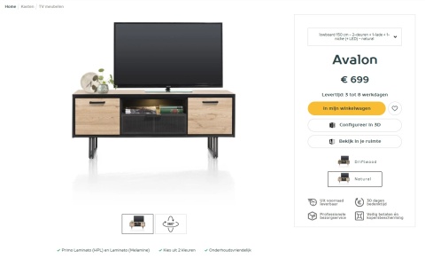 (R) Szafka RTV 150 cm H&H Avalon/ Avalox natural (R) Szafka RTV 150 cm H&H Avalon/ Avalox natural