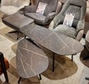 Zestaw dwóch stolików kawowych Palazio - Blat Primo Laminato o wyglądzie marmuru Onyx