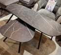Zestaw dwóch stolików kawowych Palazio - Blat Primo Laminato o wyglądzie marmuru Onyx