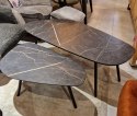 Zestaw dwóch stolików kawowych Palazio - Blat Primo Laminato o wyglądzie marmuru Onyx