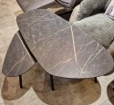 Zestaw dwóch stolików kawowych Palazio - Blat Primo Laminato o wyglądzie marmuru Onyx