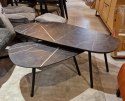 Zestaw dwóch stolików kawowych Palazio - Blat Primo Laminato o wyglądzie marmuru Onyx