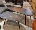 Zestaw dwóch stolików kawowych Palazio - Blat Primo Laminato o wyglądzie marmuru Onyx