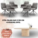 Zestaw stół PALMA 240 x 120 cm + 6 krzeseł Efiel (wybór koloru)