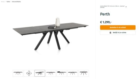 [na zamówienie] Stół Perth 170+ 60 x 100 Happy@Home