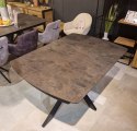 [M od ręki, Defekt] Stół rozkładany Pavalon 140-190x100 cm na centralnej nodze, blat Primo Laminato (HPL) w kolorze antracytowym