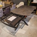 [M od ręki, Defekt] Stół rozkładany Pavalon 140-190x100 cm na centralnej nodze, blat Primo Laminato (HPL) w kolorze antracytowym