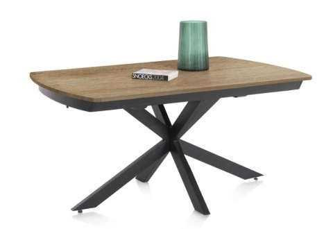 Stół industrialny rozkładany ASPEN 140-190 cm, blat lity dąb, noga pająk Stół industrialny rozkładany ASPEN 140-190 cm, blat lity dąb, noga pająk