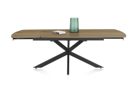 Stół industrialny rozkładany ASPEN 140-190 cm, blat lity dąb, noga pająk Stół industrialny rozkładany ASPEN 140-190 cm, blat lity dąb, noga pająk