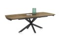 Stół industrialny rozkładany ASPEN 140-190 cm, blat lity dąb, noga pająk