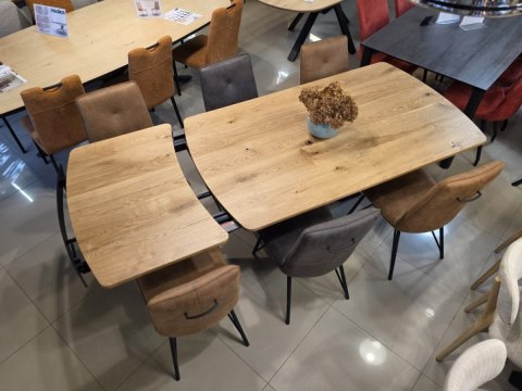 Stół industrialny rozkładany ASPEN 140-190 cm, blat lity dąb, noga pająk Stół industrialny rozkładany ASPEN 140-190 cm, blat lity dąb, noga pająk