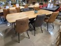 Stół industrialny rozkładany ASPEN 140-190 cm, blat lity dąb, noga pająk