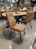 Stół industrialny rozkładany ASPEN 140-190 cm, blat lity dąb, noga pająk