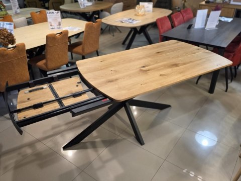 Stół industrialny rozkładany ASPEN 170-230 cm, blat lity dąb, noga pająk Stół industrialny rozkładany ASPEN 170-230 cm, blat lity dąb, noga pająk