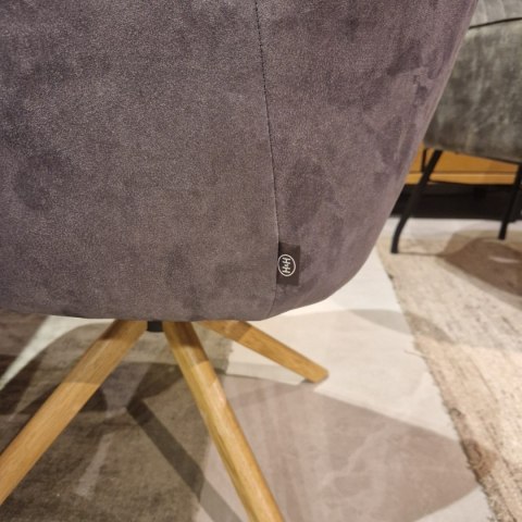 [na zamówienie] Fotel obrotowy Melle, mikrofibra Calabria - Antracyt/ drewniana podstawa