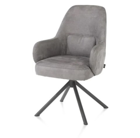 [na zamówienie] Fotel obrotowy Melle, mikrofibra Calabria - Charcoal/ podstawa metalowa