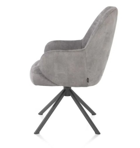[na zamówienie] Fotel obrotowy Melle, mikrofibra Calabria - Charcoal/ podstawa metalowa