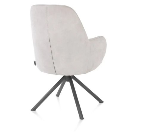 [na zamówienie] Fotel obrotowy Melle, mikrofibra Calabria - Kiesel/ podstawa metalowa